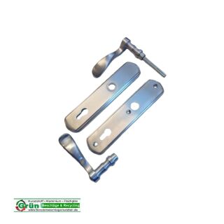 Hermat Sicherheitsdürckergarnitur 92 mm matt chrom HT-Schutzgrt.1097H/2071SH PZ 7826