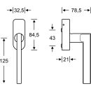 Fenstergriff abschließbar 34mm Aluminium