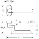 RT-Drückerlochteil 0616/8 mm Hochh ER
