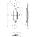 Schliessblech 24/33x114x3 mm verst ed