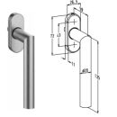 SOBINCO Fenstergriff Gehrungsform Edelstahl Vierkant 25...