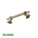 Stoßgriff Stil - Vintage Poliert Messing Gold/Weiss 001002033011003
