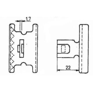 NOTTER Zahnstange / Mitnehmer Form 4 für Fenstergriff gegenlaufend 22mm FachVR3/176