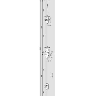 ROTO Tandeo C600 Mehrfachverriegelung mit Automatikbolzen Dorn35/ 92 Entfernung  8mm Nuß   16 mm Flachstulp  499158  Marquardt G8/2